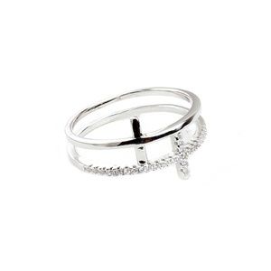 STERLING SILVER doble cross ring